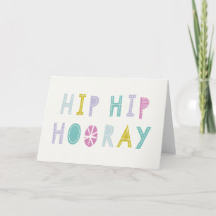 Carte d'anniversaire Hip Hip Hooray - Lime