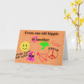 Carte d'anniversaire hippie (Fleur jaune)