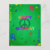Carte d'anniversaire hippie heureuse (Devant)