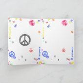 Carte d'anniversaire hippie heureuse en noir (Intérieur)