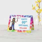 Carte d'anniversaire Hippie Hippie Tie Dye (Fleur jaune)