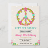 Carte d'anniversaire Hippie Invitation (Devant)