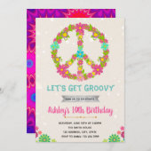 Carte d'anniversaire Hippie Invitation (Devant / Derrière)