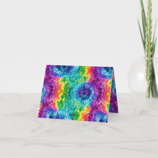 Carte d'anniversaire Hippie Tie Dye (Dos)
