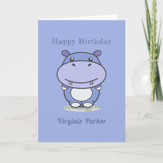 Carte d'anniversaire Hippo (Devant)