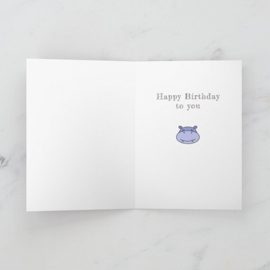 Carte d'anniversaire Hippo (Intérieur)