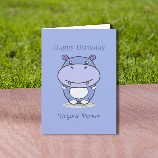 Carte d'anniversaire Hippo