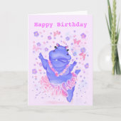 Carte d'anniversaire Hippo Ballerine (Devant)