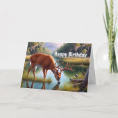 Carte d'anniversaire homme faune cerf (Devant)