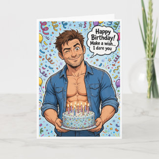 carte d'anniversaire homme musclé sexy