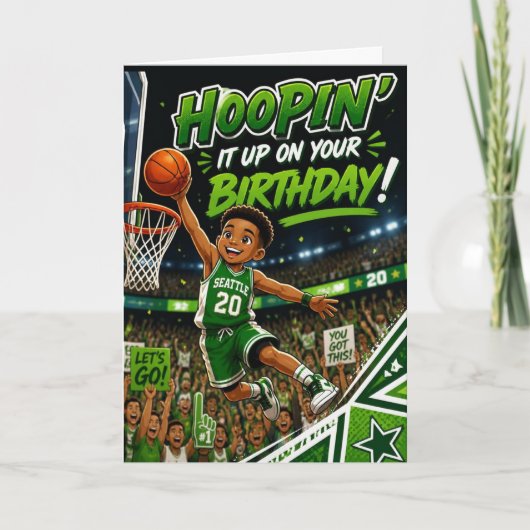 Carte d'anniversaire Hoopin' It Up (Devant)