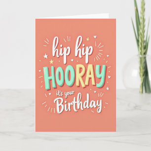 Carte d'anniversaire Hooray Script