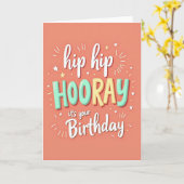 Carte d'anniversaire Hooray Script (Fleur jaune)