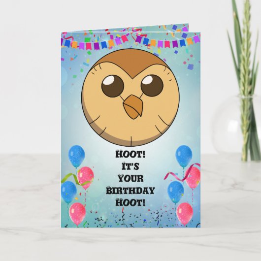 Carte d'anniversaire Hooty Invitation Carte d'hibo (Devant)