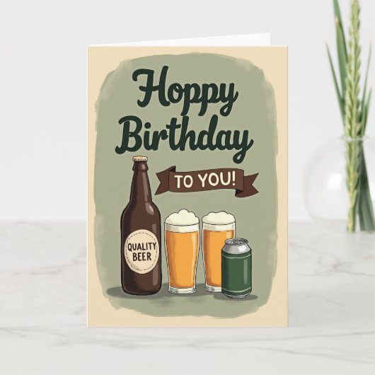 Carte d'anniversaire Hoppy Brew (Devant)