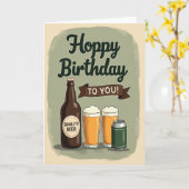 Carte d'anniversaire Hoppy Brew (Fleur jaune)