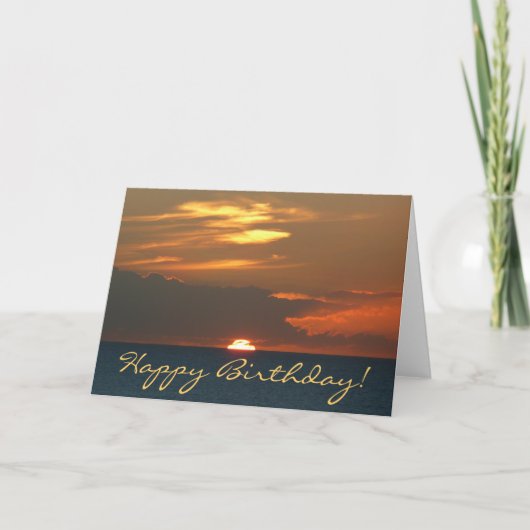 Carte d'anniversaire Horizon Sunset (vierge à l'in (Devant)