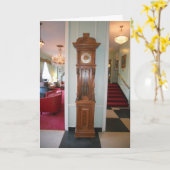 Carte d'anniversaire "Horloge de grand-père au Low (Fleur jaune)