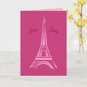 Carte d'anniversaire Hot Pink Paris (Fleur jaune)