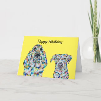 Carte d'anniversaire Hound Dog and Labrador