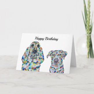 Carte d'anniversaire Hound Dog and Labrador