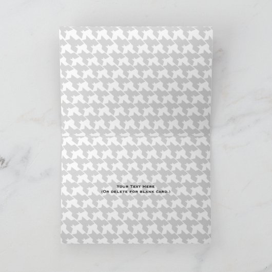 Carte d'anniversaire Houndstooth avec Cupcake rose (Intérieur)