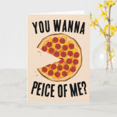 CARTE D'ANNIVERSAIRE HUMOREUSE PIZZA (Fleur jaune)