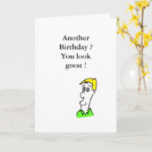 Carte d'anniversaire humoristique (Fleur jaune)