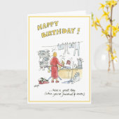 Carte d'anniversaire humoristique de bande (Fleur jaune)