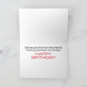 Carte d'anniversaire humoristique de grand sourire (Intérieur)