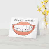 Carte d'anniversaire humoristique de grand sourire (Fleur jaune)