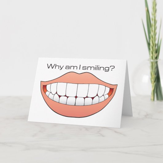 Carte d'anniversaire humoristique de grand sourire (Devant)