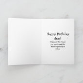 Carte d'anniversaire humoristique pour homme (Intérieur)