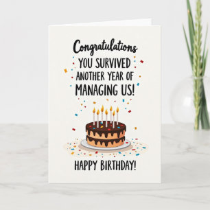 Carte d'anniversaire humoristique pour l'équipe