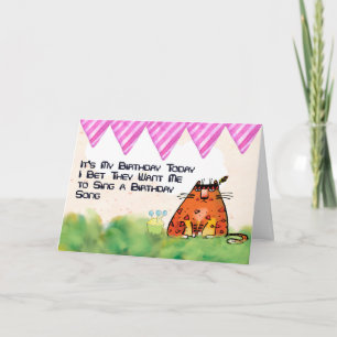 Carte d'anniversaire humoristique pour un chat