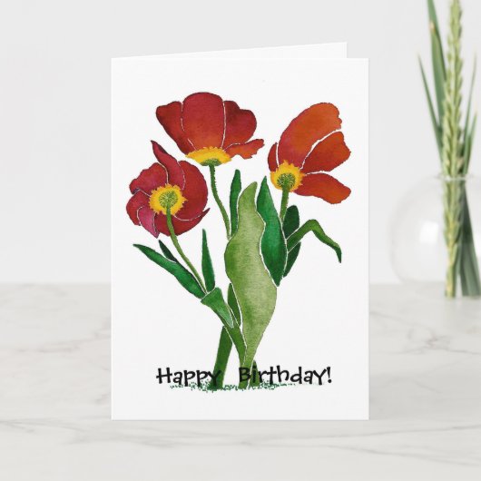 Carte d'anniversaire Humoristique Trois Tulipes Ro (Devant)