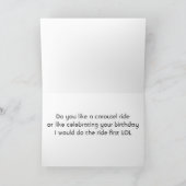 CARTE D'ANNIVERSAIRE HUMOUR CAROUSEL CHEVAUX D'ADU (Intérieur)