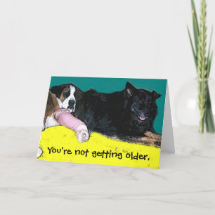 Carte d'anniversaire humour de chien