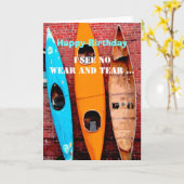 Carte d'anniversaire humour kayaks photographie (Fleur jaune)