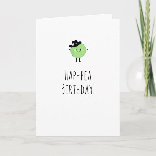 Carte d'Anniversaire Humourante Cute Pea (Devant)