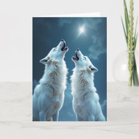Carte d'anniversaire hurlement arctique (Devant)