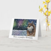 Carte d'anniversaire Husky (Fleur jaune)
