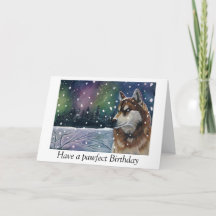 Carte d'anniversaire Husky