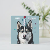 Carte d'anniversaire Husky / Malamute (Debout devant)
