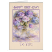 Carte d'anniversaire Hydrangea | Carte florale vio (Devant)