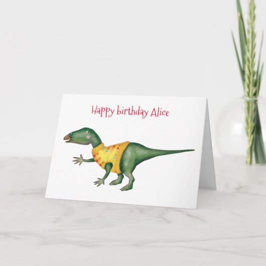 Carte d'anniversaire Iguanadon personnalisée (Devant)