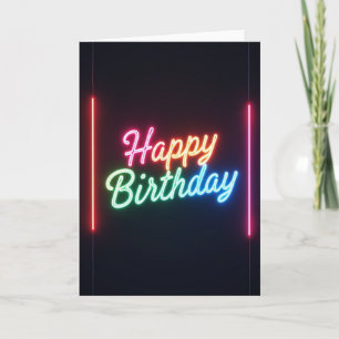 Carte d'anniversaire illuminée avec texte manuscri