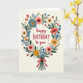Carte d'anniversaire illustrée botanique (Fleur jaune)