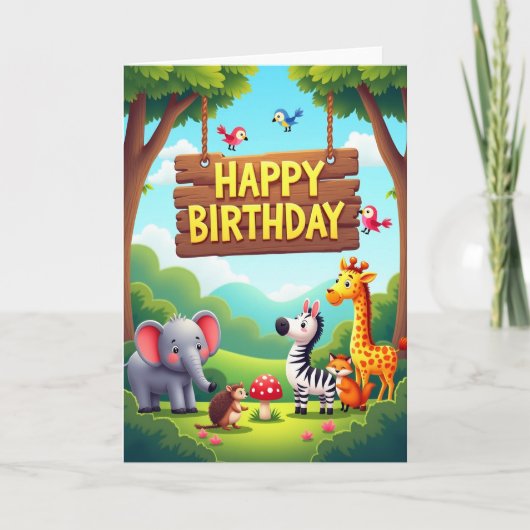 Carte d'anniversaire illustrée pour amis (Devant)