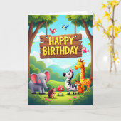 Carte d'anniversaire illustrée pour amis (Fleur jaune)